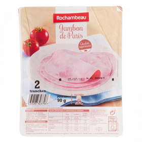 Cooked ham 2 slices