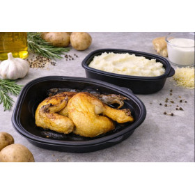 Demi poulet rôti + Purée de...