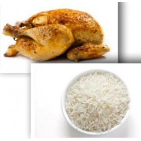 Demi poulet rôti + Riz blanc