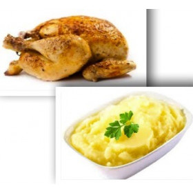 Demi poulet rôti + Purée de pomme de terre