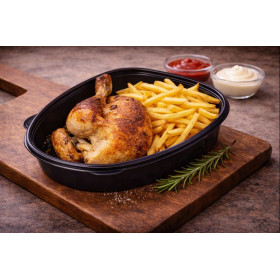 Demi poulet rôti + Frites
