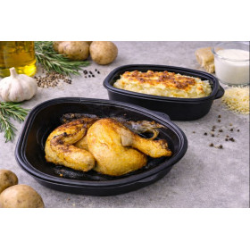 Demi poulet rôti + Gratin...