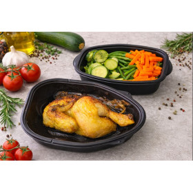 Demi poulet rôti + Légumes...