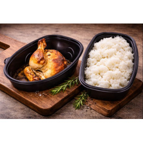 Demi poulet rôti + Riz blanc