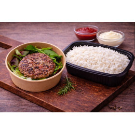 Steack haché + riz blanc